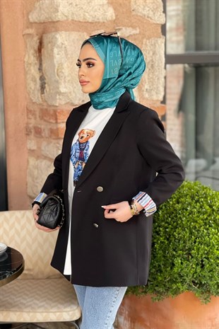 Astarı Desenli Blazer Ceket-SİYAH, Fiyatları Mira Tüvit Ceket-EKRU – Haza Moda | Tesettür Giyim 